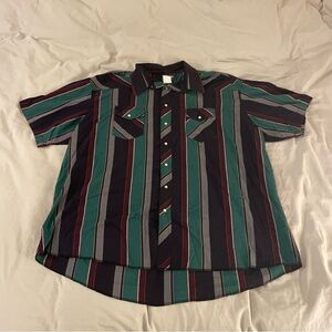 Vintage Wrangler Striped Western Button Shirt